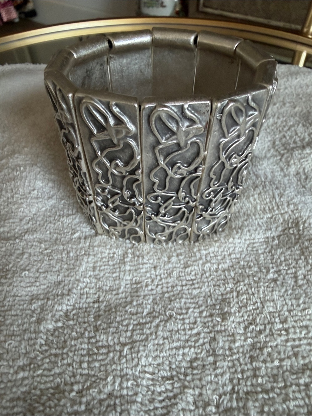 Intricate Silver-Tone Stretch Bracelet - Women's Jewelry